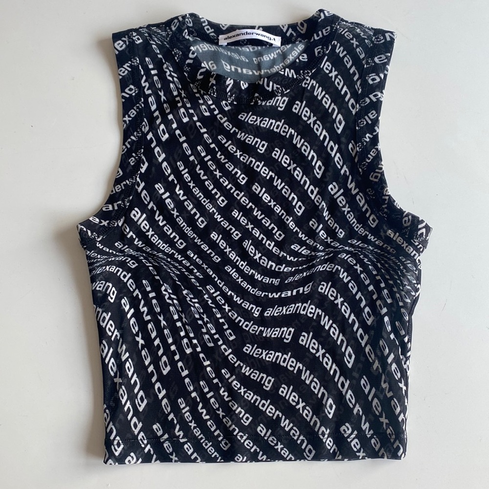 Alexander Wang Mesh Top With Allover Logo